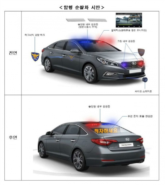 오는 3월부터 시범운영될 예정인 '암행순찰차' 시안./사진=경찰청