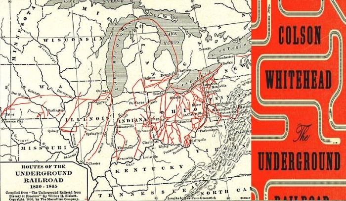 ▲ Underground Railroad. 19세기 노예 제도가 남아있던 미국의 남부 주들로부터 노예들을 구출해 내려 조직된, 일종의 탈출망이었다. 이름과는 달리 땅굴을 이용하는 경우는 별로 없었고, 대부분은 육로나 강 등을 이용했다. 철도라는 이름이 붙은 이유는 노예를 화물로, 접선지를 역으로 부르는 암호를 사용했기 때문이다. 남북전쟁이 끝난 1865년에야 최소 3만명에서 최대 10만명을 해방시킨 지하철도는 운행이 종료되었다.   (콜슨 화이트헤드의 소설 )