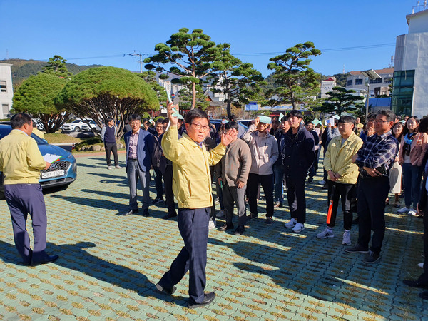 산청군 2019 재난대응 안전한국 훈련 지진 대피 훈련./ⓒ산청군