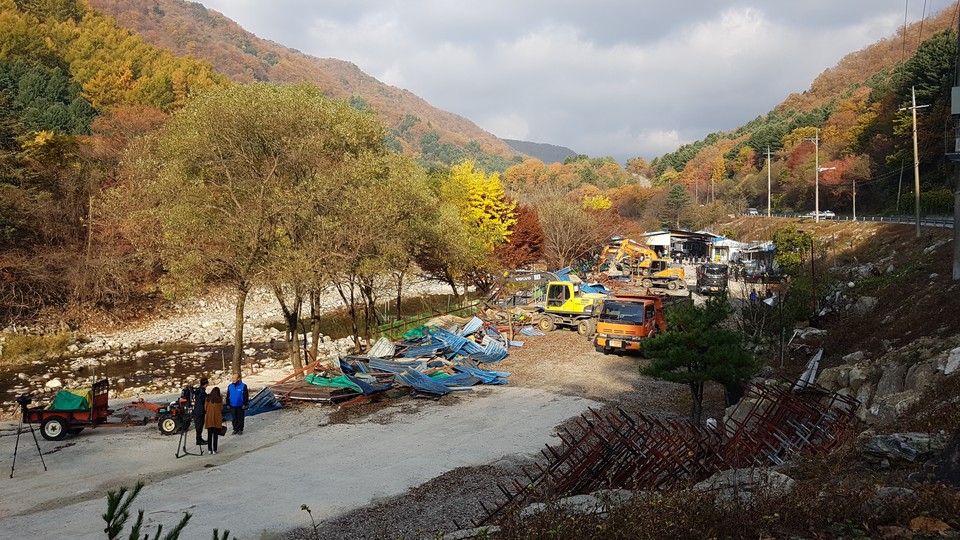 가평군 하천불법시설 행정대집행 현장 ⓒ가평군청