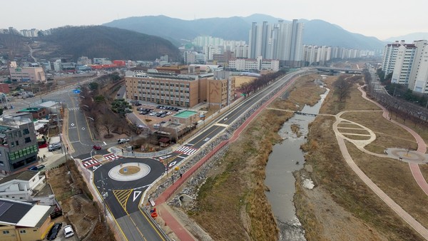 경산시 삼남동 강변동로에서 상방동 백옥교를 연결하는 도로 개통/Ⓒ경산시청