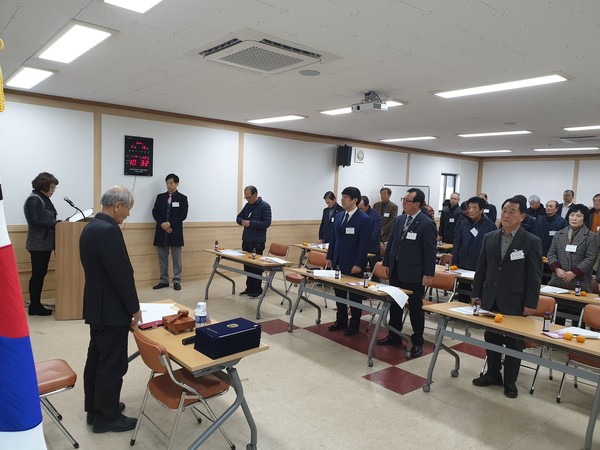 바르게살기거창군협의회는 지난 13일 거창군 공공단체 사무실에서 바르게살기 임원 및 읍면 회장단이 참석한 가운데 2020년 정기총회를 개최했다./ⓒ거창군