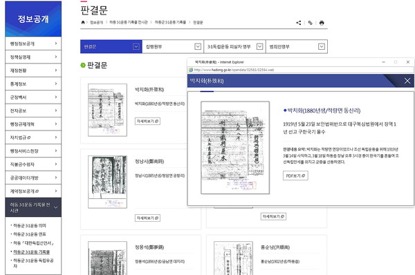 하동군은 경상남도기록원이 실시한‘2019년 기록관리 추진실적 평가’에서 군부 최우수기관으로 선정됐다.(하동군청 홈페이지-정보공개)/ⓒ하동군