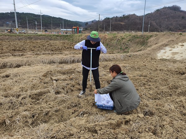 충남 청양군농업기술센터(소장 한종권)는 연말까지 대표필지 중심 토양검정사업을 추진한다.⒞청양군청