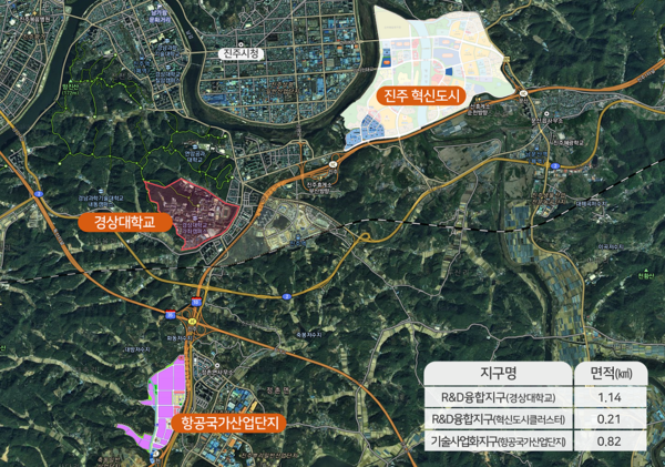 경남 진주 강소연구개발특구 연구소기업 2개사 추가 설립(진주강소특구 지정 위치도)/ⓒ진주시