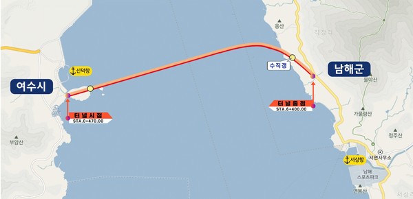 남해~여수 해저터널 건설사업 예타 현장답사, 기대감 ‘고조’ (평면도)/ⓒ남해군