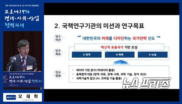 경제‧인문사회연구회(NRC)은 16일 26개 소관 국책연구기관, 한국문화관광연구원 등이 공동으로 참여한 ‘코로나19와 경제·사회·산업 정책토론회’ 를 개최했다./ⓒNRC