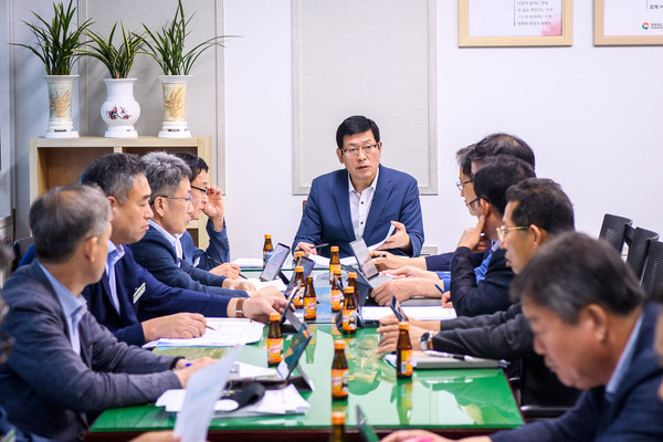 지난 13일 실시한 민선7기 군수 공약사업 점검보고회 모습./ⓒ남해군