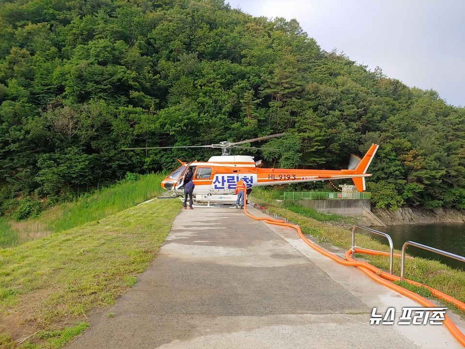 충남도는 천안시를 비롯한 5개 시군 6078㏊를 대상으로 밤나무 해충 항공방제를 추진한다./ⓒ충남도청