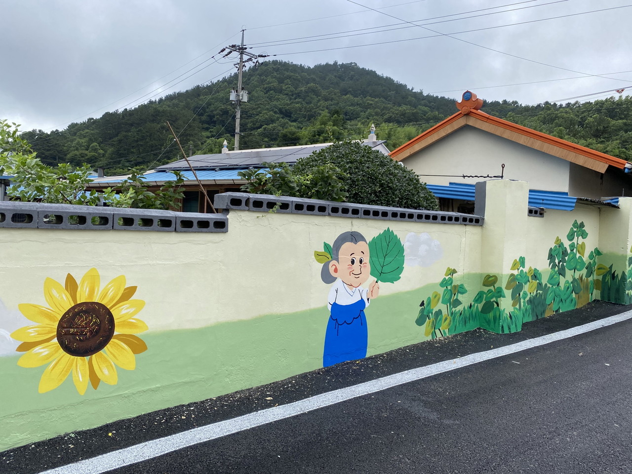 서천군 한산면 지현2리가 마을 벽화로 산뜻하게 변신 해 눈길을 끌고 있다.Ⓒ서천군청