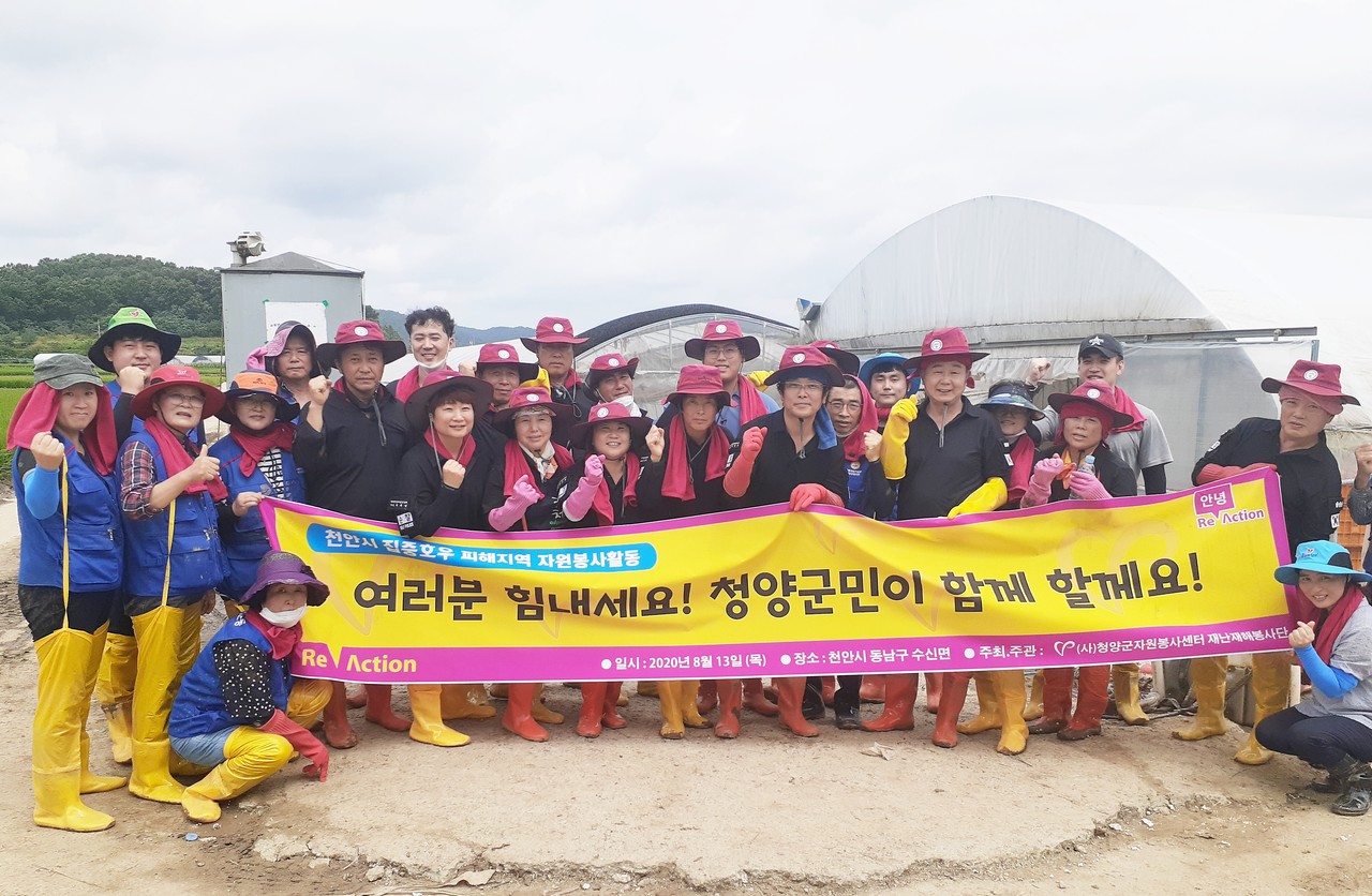 청양군 공직자들이 집중호우 피해지역 일손 돕기에 나섰다.Ⓒ청양군청