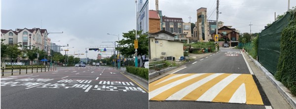 왼쪽부터=어린이 보호구역 개선 사업 서창동, 도림동 순/ⓒ남동구