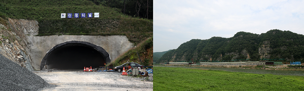 산청군은 26일 제8호 태풍 ‘바비’의 북상에 따라 피해예방을 위한 사전 현장점검을 실시했다.(밤머리재 터널공사 현장­적벽산 급경사지 붕괴위험지구공사현장)/ⓒ산청군