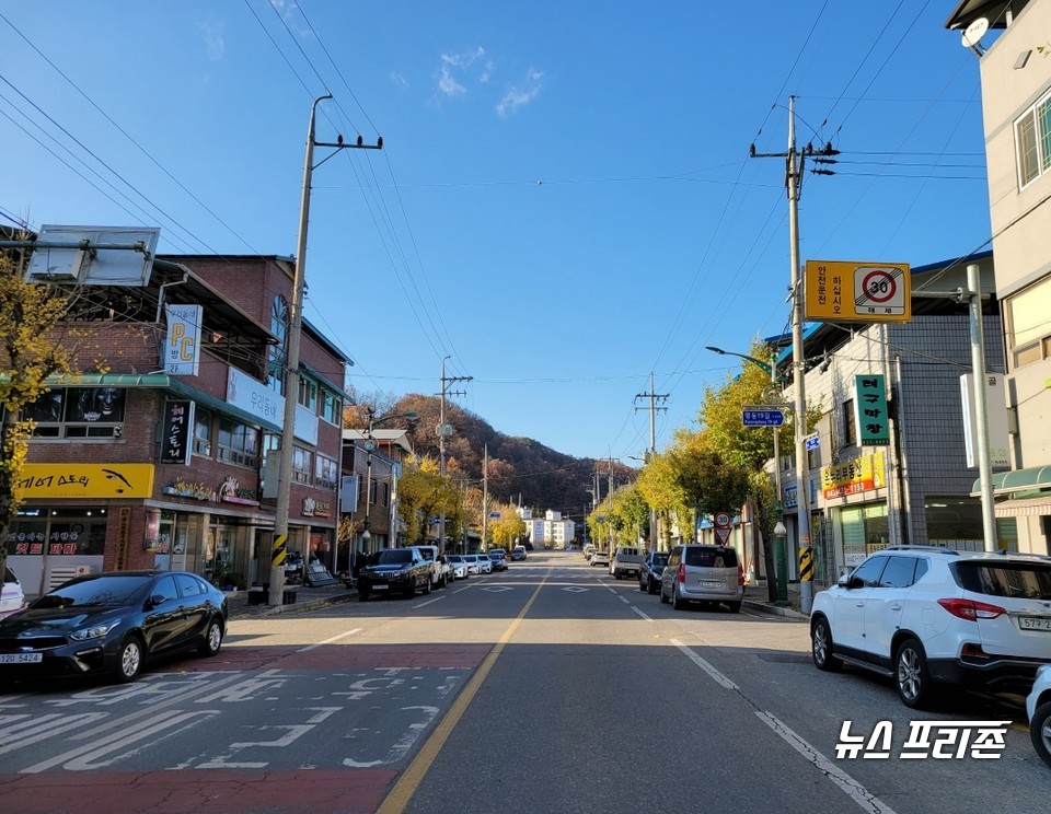 매포읍 평동리 시가지 모습.(사진제공=단양군)