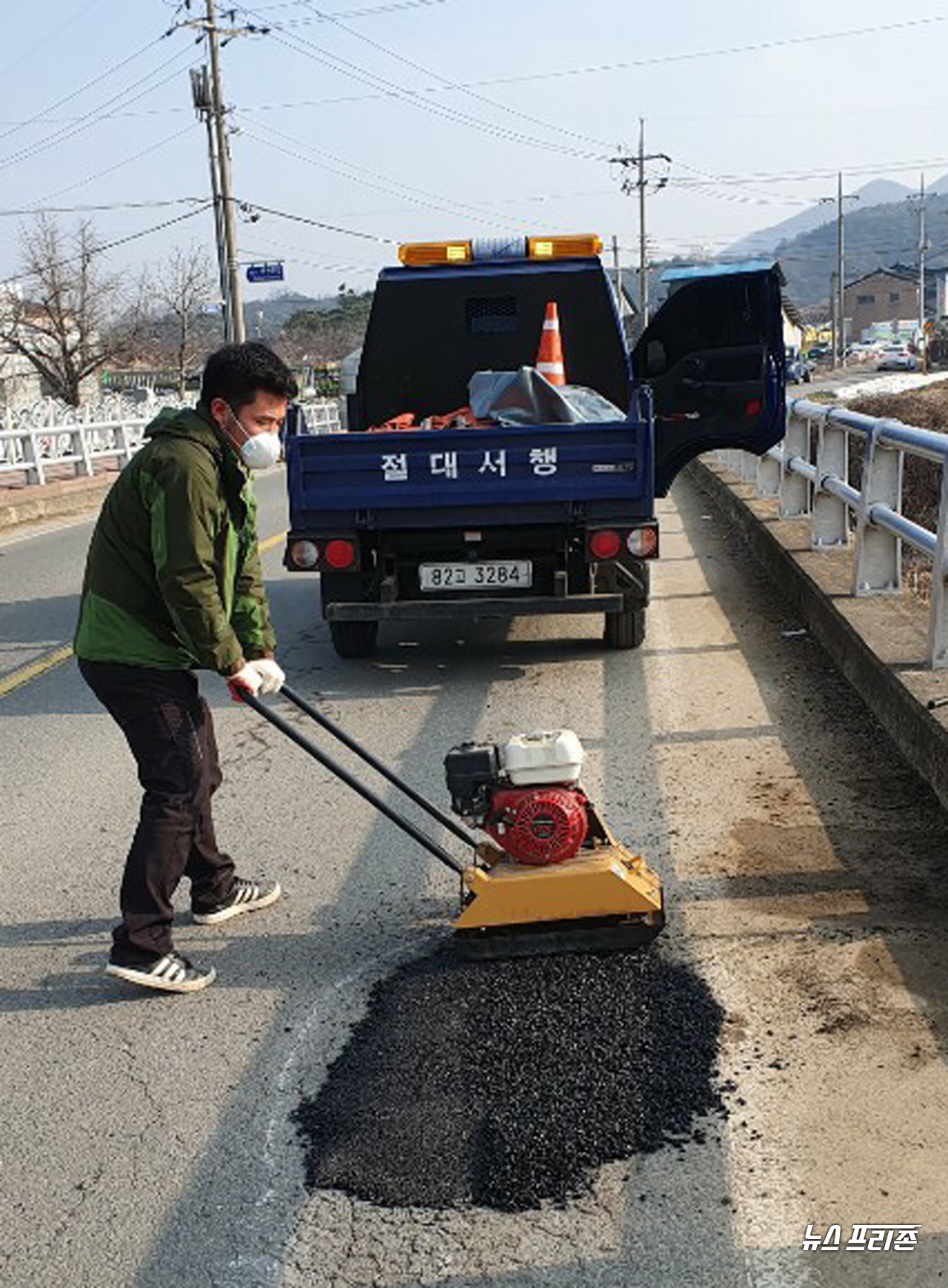 도로정비 장면.Ⓒ청양군청