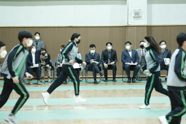 도성훈 교육감 해원중학교 체육수업 참관/ⓒ교육청