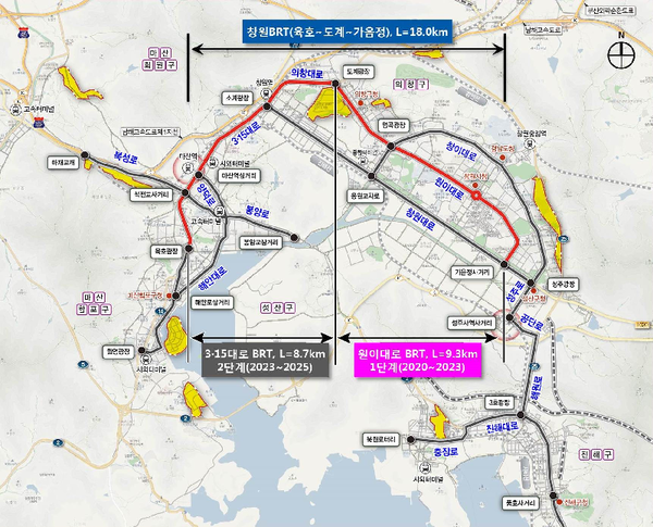 창원시는 대중교통체계를 확 바꾸게 될 간선급행버스체계(BRT)의 개발계획이 최종 확정 고시됐다./ⓒ창원시