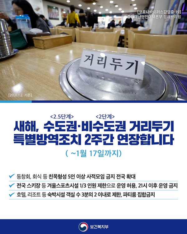 합천군은 수도권의 사회적 거리두기 2.5단계와 비수도권의 2단계 조치가  2주 더 연장됐다./ⓒ합천군