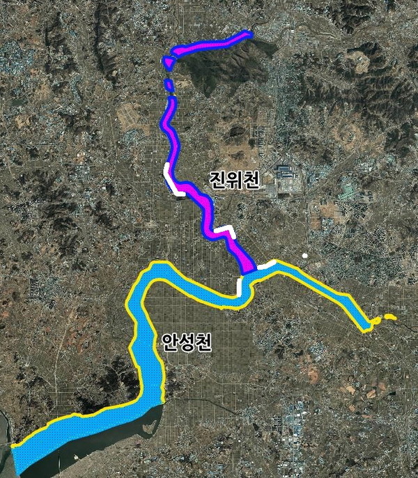 백색 표시 구간 : 낚시가능 구간/ⓒ평택시