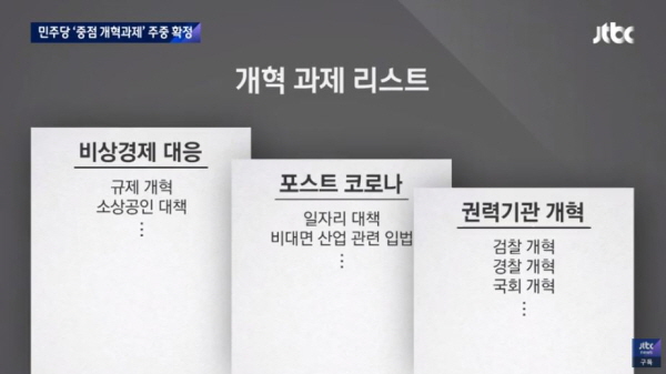 180석은 개헌 빼고 다 할 수 있는 의석이다. 이는 사회 개혁과제들을 야당 눈치보지 말고 신속하게 하라는 시민들의 열망이었으며, 국정책임을 지라는 것이었다. 그러나 이낙연 대표 체제는 '엄중' 모드를 지키다가 결국 거대한 역풍을 맞았다. / ⓒ JTBC