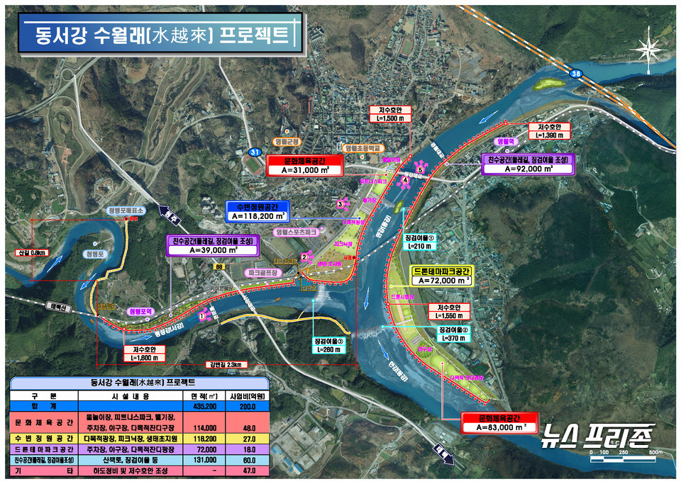 동서강 수월래 프로젝트 계획도.(사진제공=영월군)