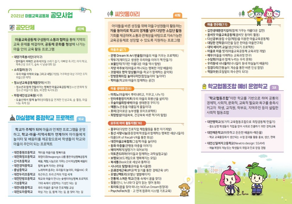 대전시교육청(교육감 설동호)은 대전마을교육공동체 공모사업으로 선정된 57개 단체(팀)를 대상으로 찾아가는 개별 컨설팅과 사업 공유를 위한 그룹 컨설팅으로 상반기 맞춤형 컨설팅을 실시한다./ⓒ대전시교육청