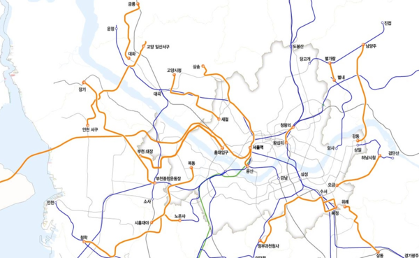 4차 국가철도망구축계획 계획도(수도권)(사진=국토교통부)