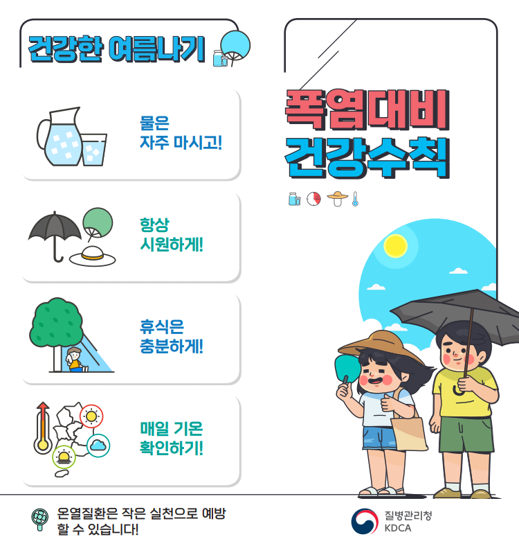 온열질환 응급조치 방법./ⓒ질병관리본부