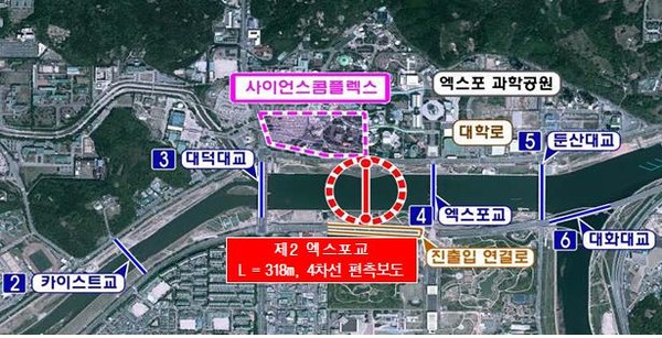 대전 제2엑스포교 위치도.