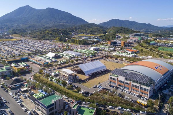 산청한방약초축제 축제장 항공 전경   산청군