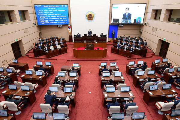 9일 열린 경남도의회 임시회 제4차 본회의장 경남도의회