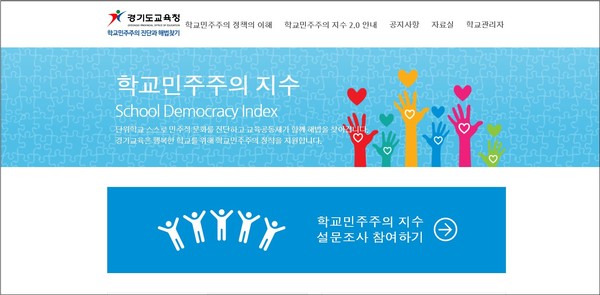 경기도 내 모든 학교에 ‘학교민주주의 지수 2.0’ 조사가 실시된다(사진=경기도교육청).