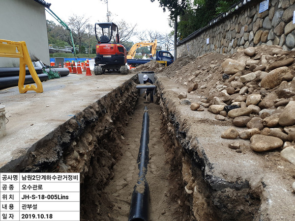 남원2단계 하수관거 정비사업 현장 모습(사진=남원시)