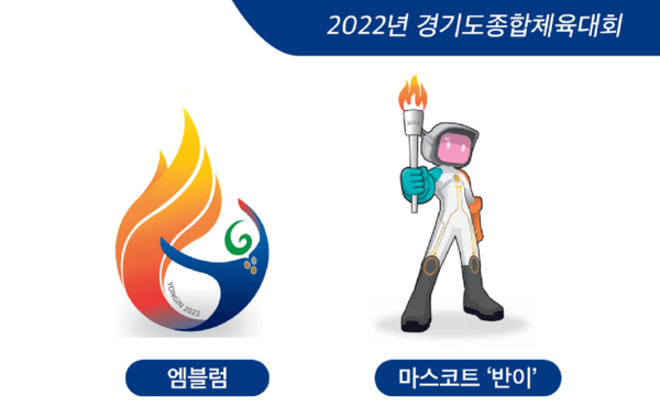 2022년 경기도종합체육대회 엠블럼과 마스코트 '반이'(사진=용인시)