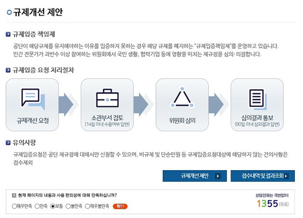 규제혁신 온라인 창구 화면 /ⓒ국민연금공단