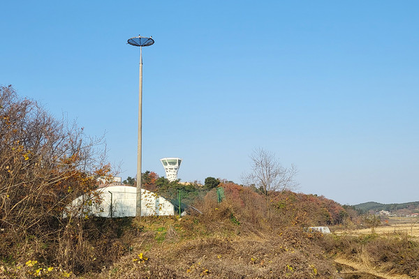 기증받은 황새 둥지탑 모습.(사진=서산시청)