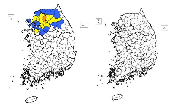 12월 현재 기상가뭄도와 향후 3개월 간 기상가뭄도 뉴스프리존