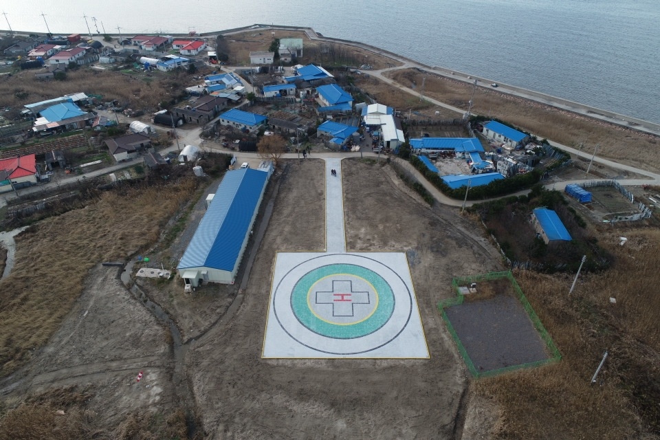 충남 서천군은 응급의료취약지인 장항읍 송림리 유부도에 닥터헬기 이·착륙장을 준공했다.(사진=서천군청)