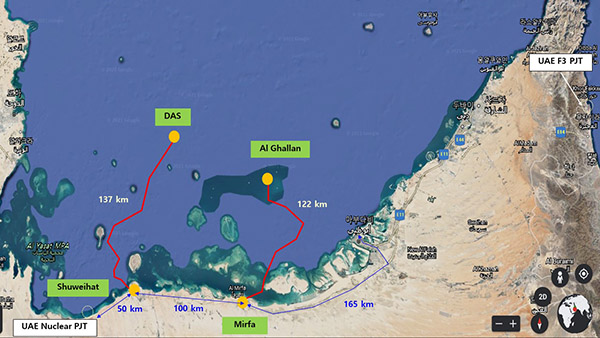 UAE HVDC 해저송전망 위치도(자료=삼성물산)